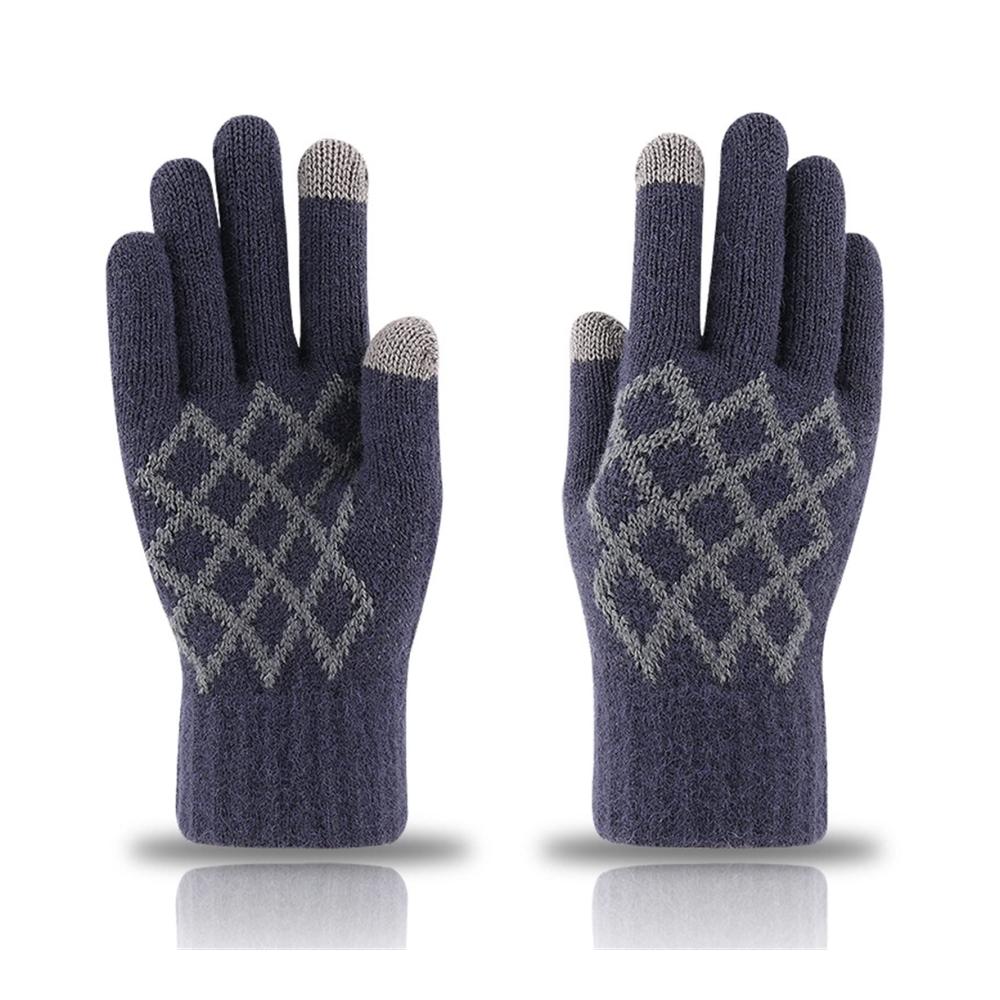 Herren Winter-Strickhandschuhe mit Touchscreen | Warme Wolle & Kaschmir Fäustlinge für Männer | Verdickte hochwertige & solide Handschuhe (Farbe 3 Größe 1