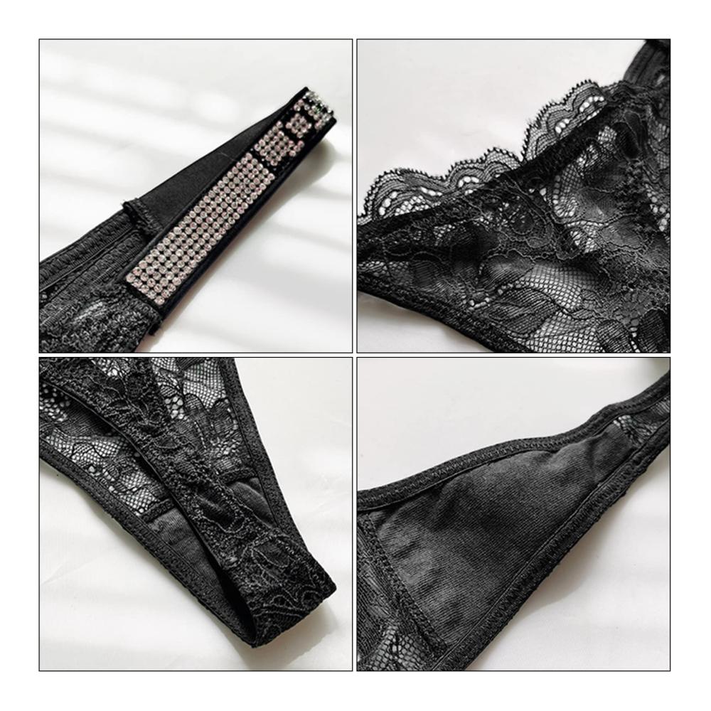 Damen Spitzen-Tanga 3er-Pack | Sexy G-Strings & Strings | Niedrige Taille Unterwäsche | Verführerische Damenunterhosen in Spitzenoptik