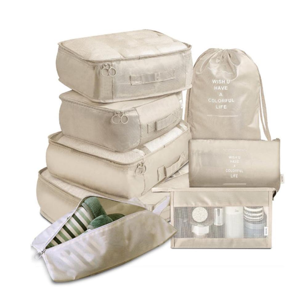 8-teiliges Gepäck-Sets Koffer-Organizer Wasserdichte Packwürfel Reise-Kleidersäcke und Packtaschen für Koffer - Effiziente Reiseutensilien