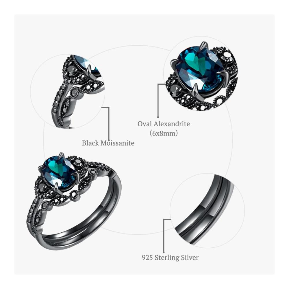 Alexandrit-Verlobungsring für Frauen | 925 Sterling Silber | Vintage Ovaler Lab Alexandrit | Versprechensring | Hochzeitsjubiläumsgeschenk