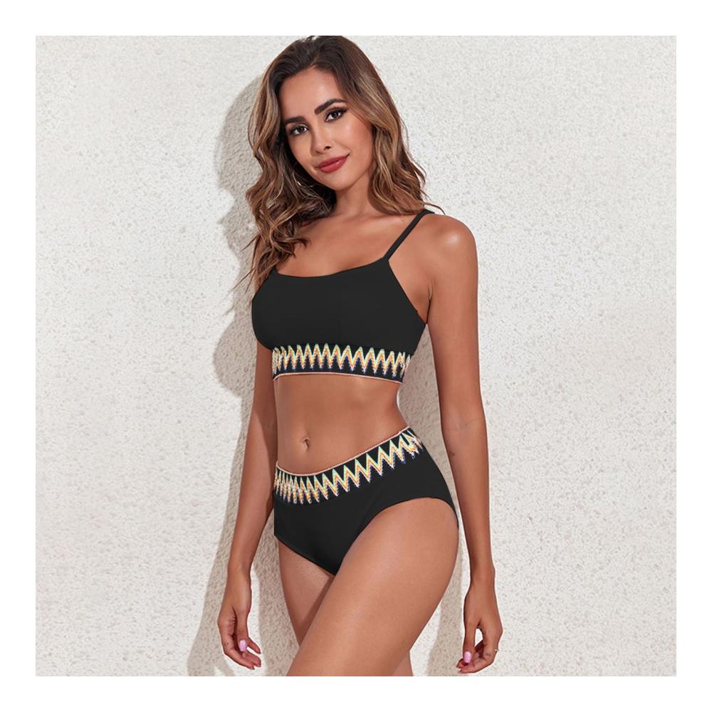 Bikini-Sets TOEECY Damen Bademode mit Push-Up-Effekt High Waist und Druckmuster - Zweiteiliger Schwimmanzug für einen sexy Look