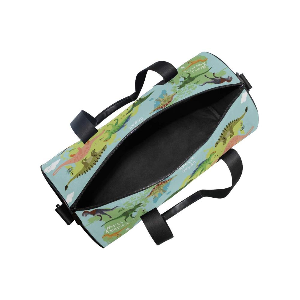 Dinosaurier-Weltkarte Reisetasche - Stylische Sport- und Reisetasche für Damen und Herren