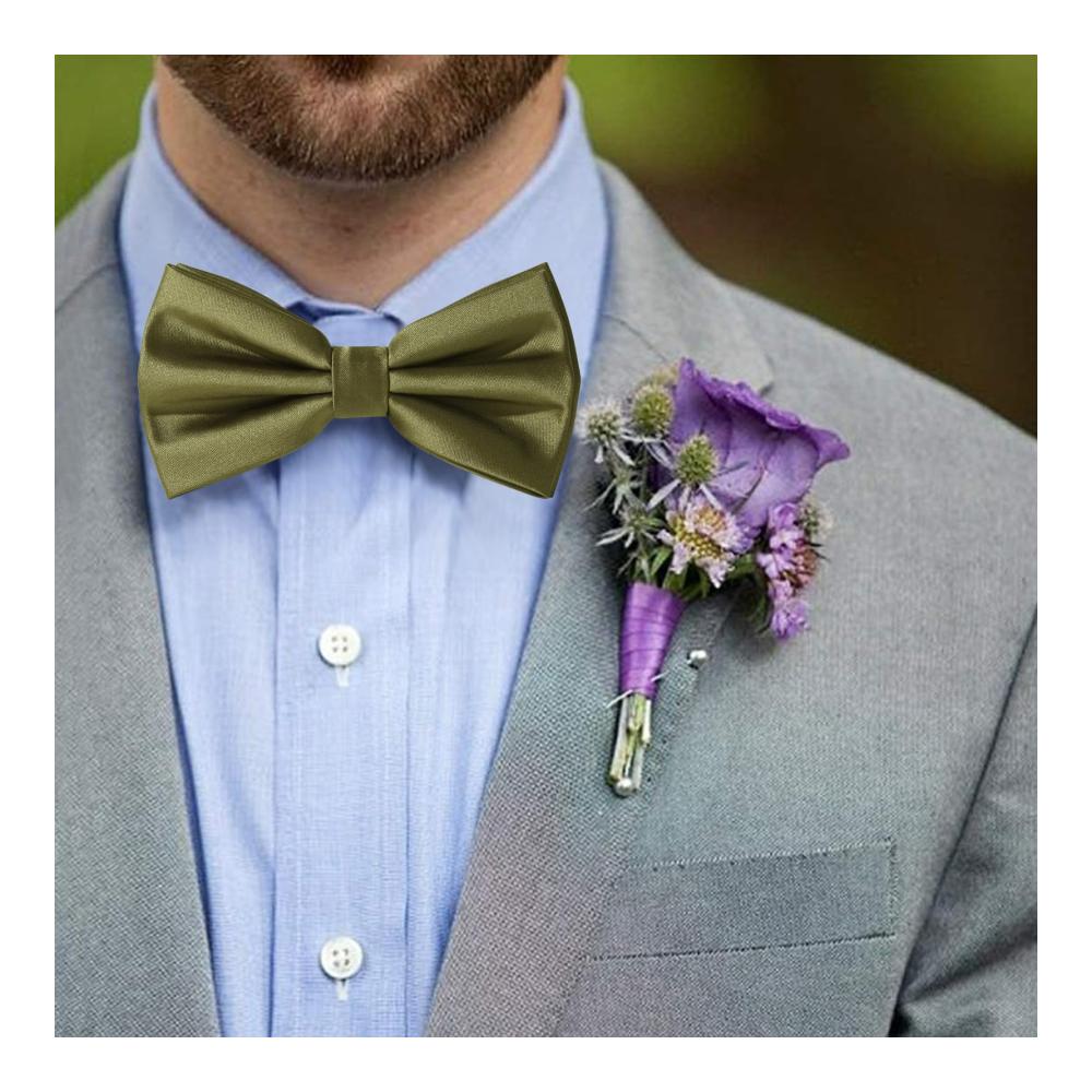 Verstellbare Fliege für Herren aus Satin-Polyester – Elegantes Set mit vorgebundener Fliege einfarbigem Einstecktuch Manschettenknöpfen und Geschenkbox für Bräutigamshochzeit