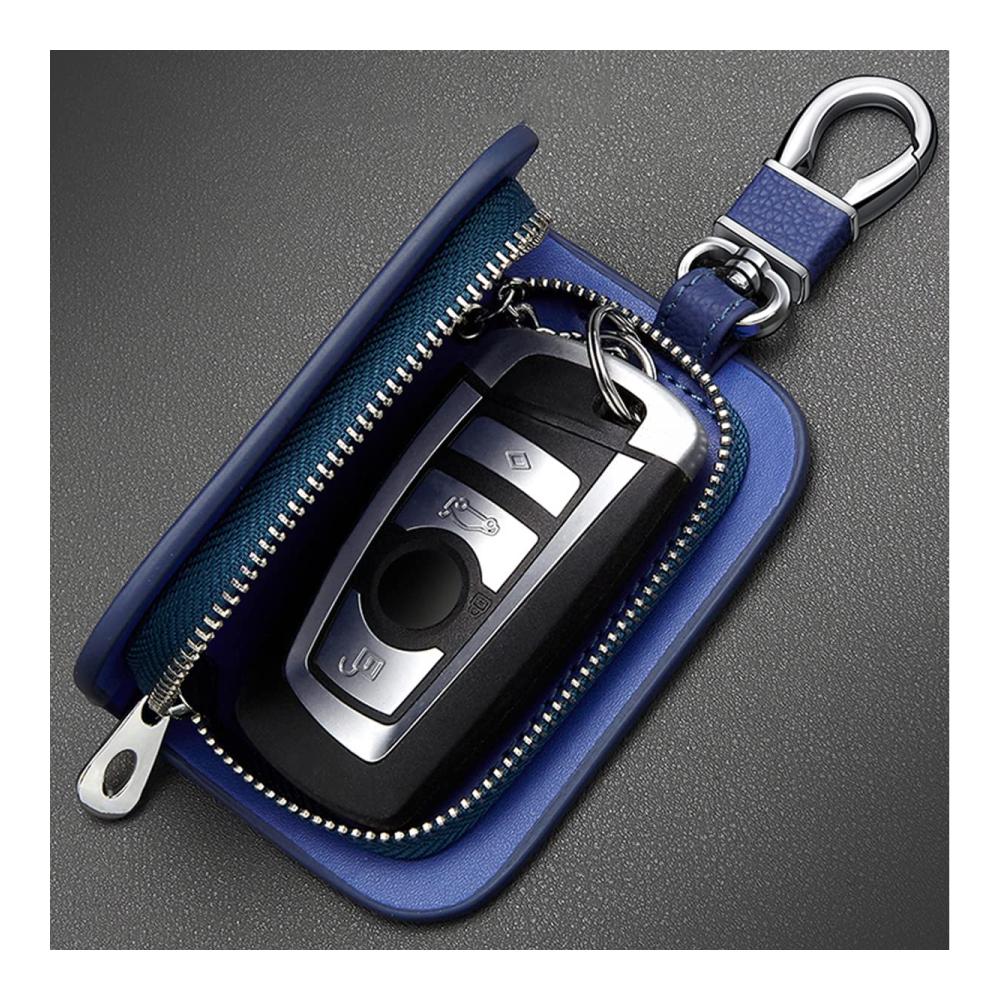 Echtes Leder Herren Brieftasche mit Autoschlüsselhalter Reißverschlusstasche und Schlüsselanhänger für Ferrari 488 458 F430 F12 FF F8 812 Roma Portofino 575M California – Stilvolle Accessoires für Autofans