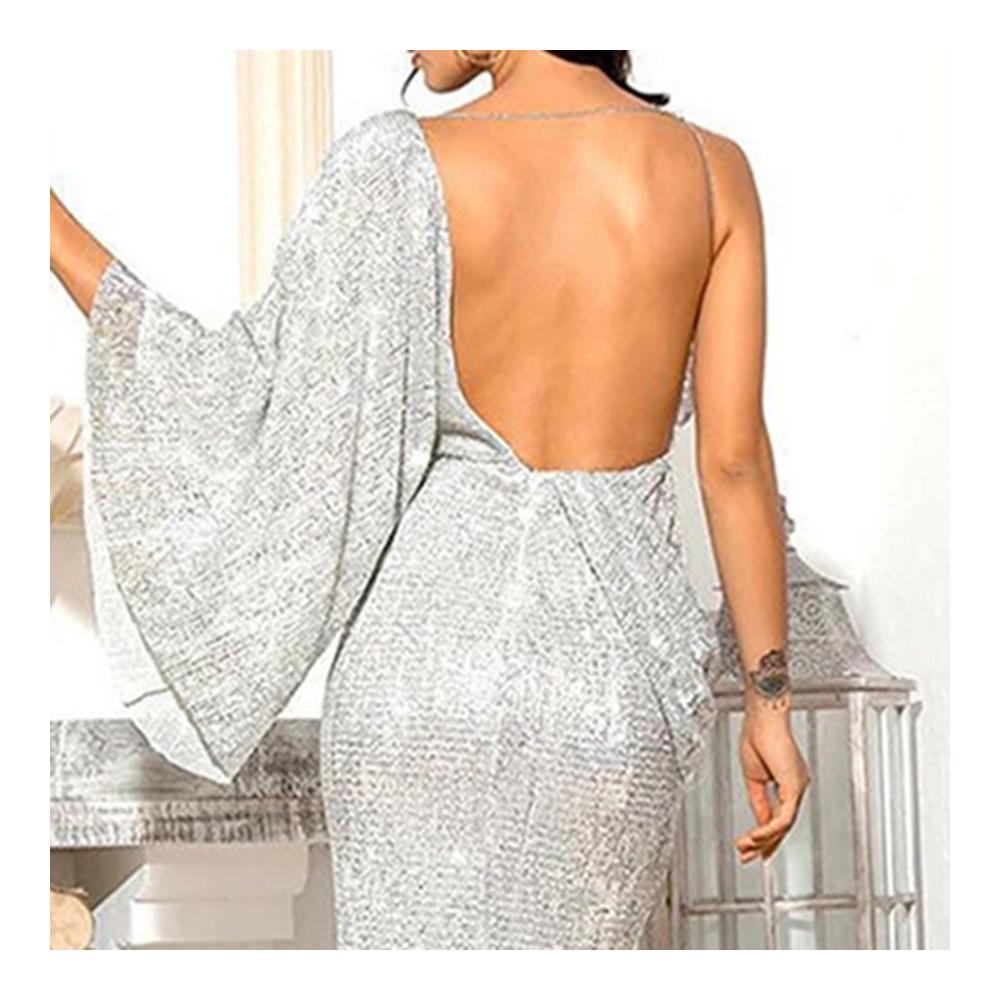 Brautkleid Lang mit Spitze und Rückenausschnitt - Elegantes Damen Hochzeitskleid für Abiball und Standesamt