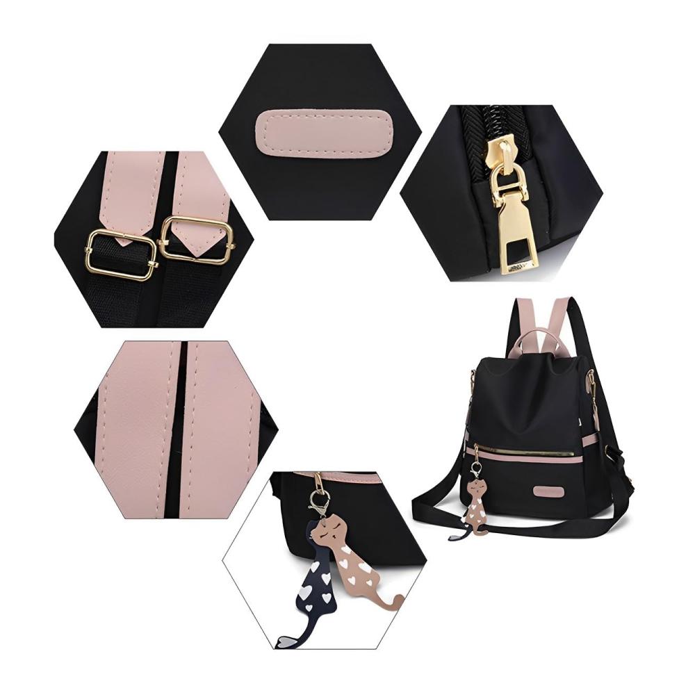 Daypack Damen Klein – Anti-Diebstahl Rucksack mit Laptopfach und vielen Fächern Wasserdichter Damenrucksack aus Nylon für Schule und Freizeit