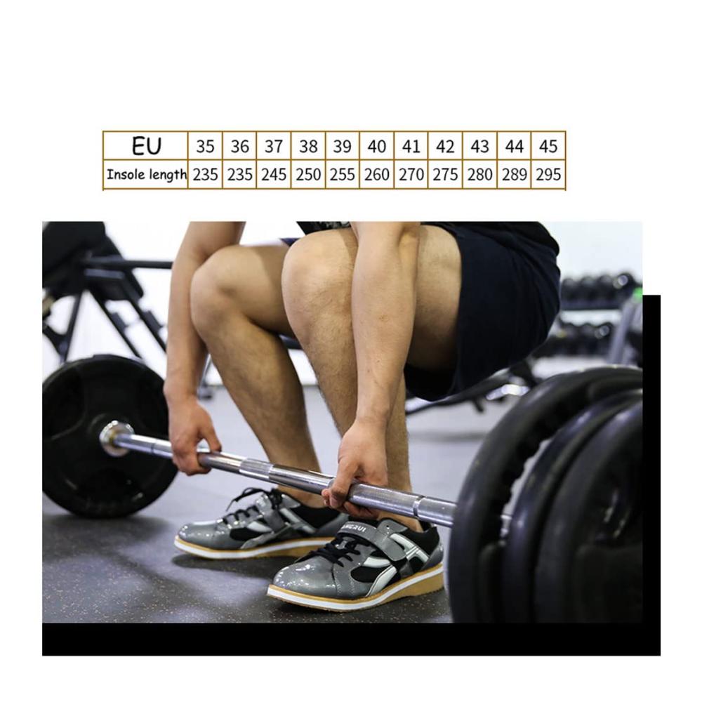 Hallen- & Fitnessschuhe Optimierte Gewichtheberschuhe für Powerlifting & Bodybuilding – Ideale Squats mit 3.5cm Sohle – Damen und Herren Trainingsschuhe für Fitness Gym Gewichtheben Crossfit – Kniebeugen leicht gemacht (Größe 35-46