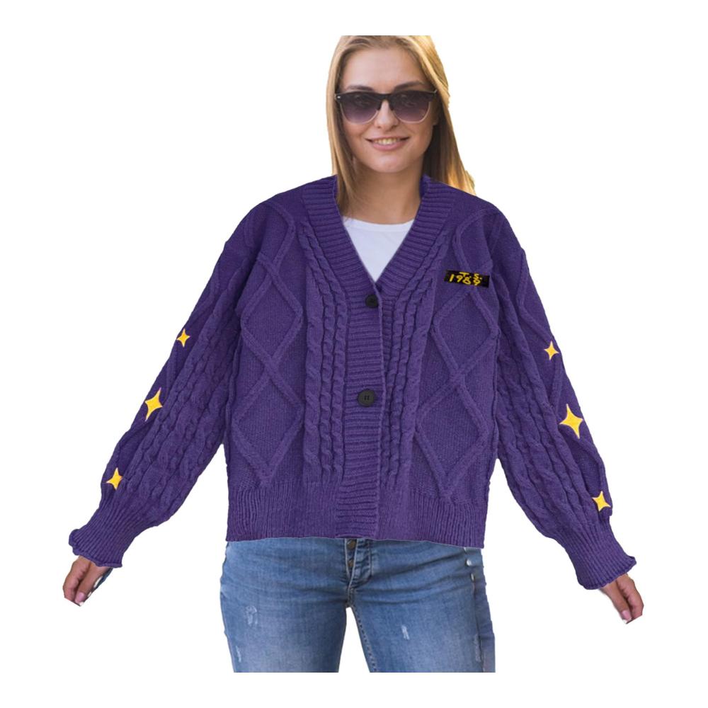 Lockere Strickjacke mit Knopfleiste Atmungsaktiver Zopfmusterpullover für Damen – Vielseitige strapazierfähige Oberbekleidung