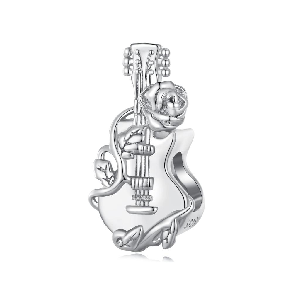 925 Sterling Silber Gitarren Charms Anhänger für Pandora Armbänder und Halskette - Hochwertige Bead Charms für Musikliebhaber