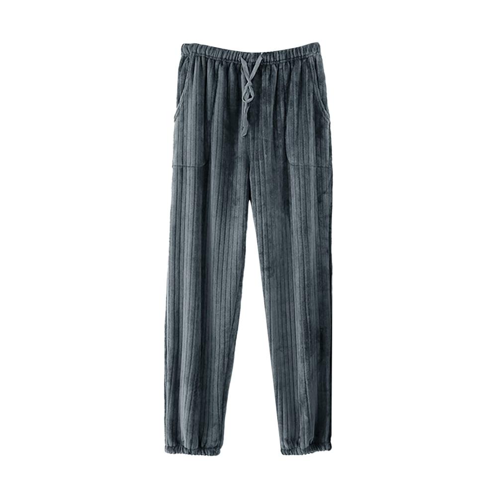 Winter Pyjamahose für Damen – Gemütliche Fleece Schlafanzughose mit Plüsch Warm und Gefüttert Lang und Kuschelig – Grau 1 Größe M