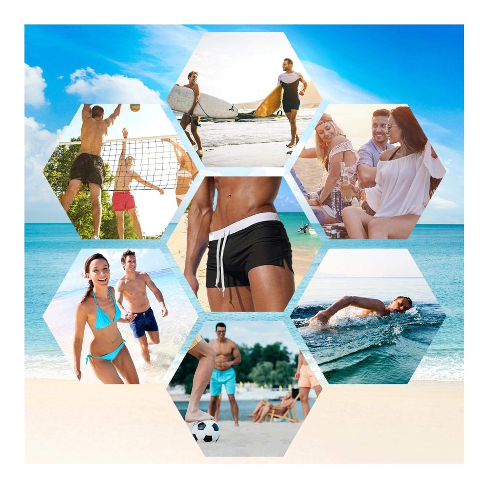 Herren Badehose Kurz | Enganliegende Schwimmhose mit Reißverschluss | Schnelltrocknende Boxer Badeshorts für Wassersport | Männer Badepants Strandshorts