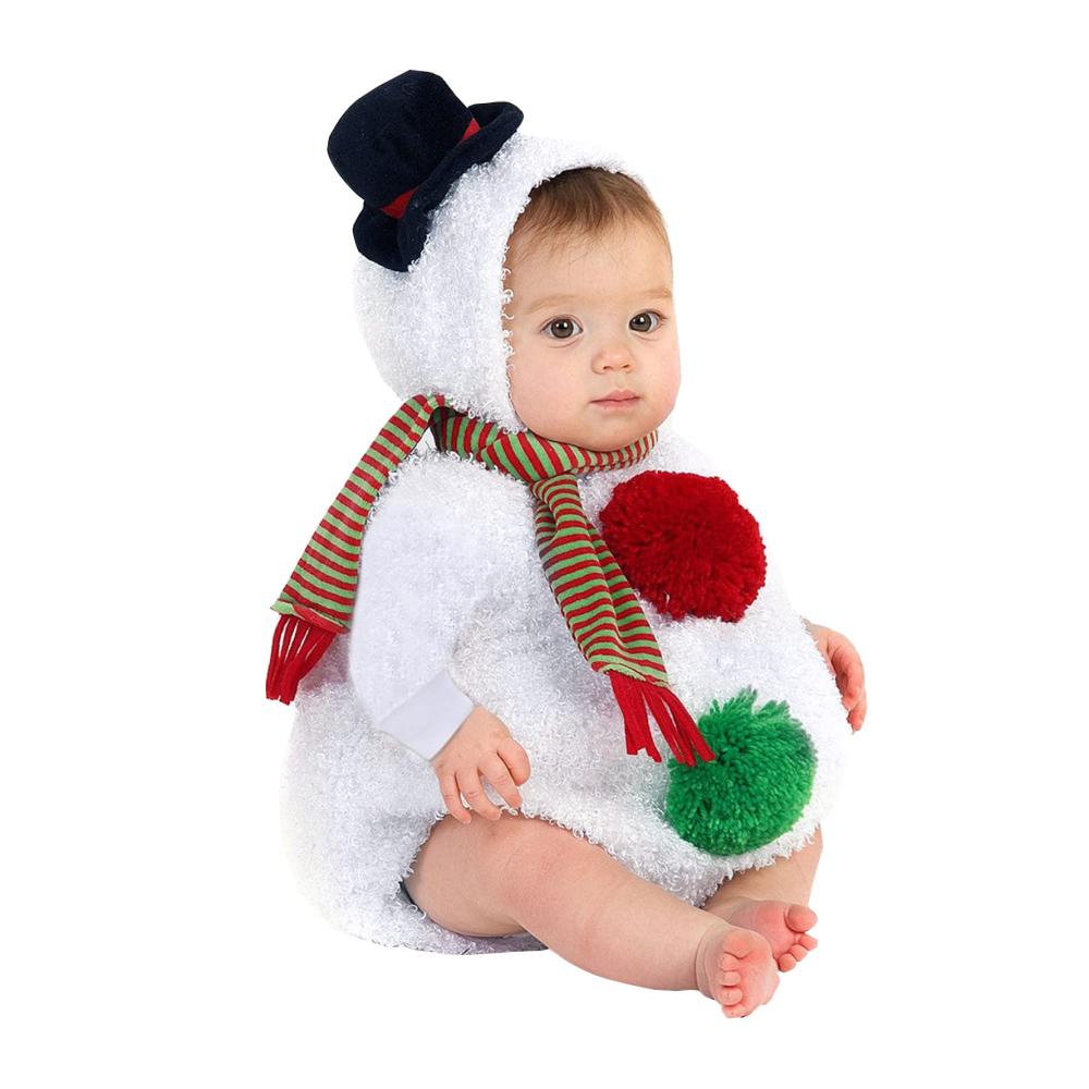 Weihnachtsoutfit Baby Mädchen Gr. 80 - Niedliches Schneemannkostüm Langarm Babykleidung Jungen 6-12 Monate Mein Erstes Weihnachten Strampler Overall Gr.70-10