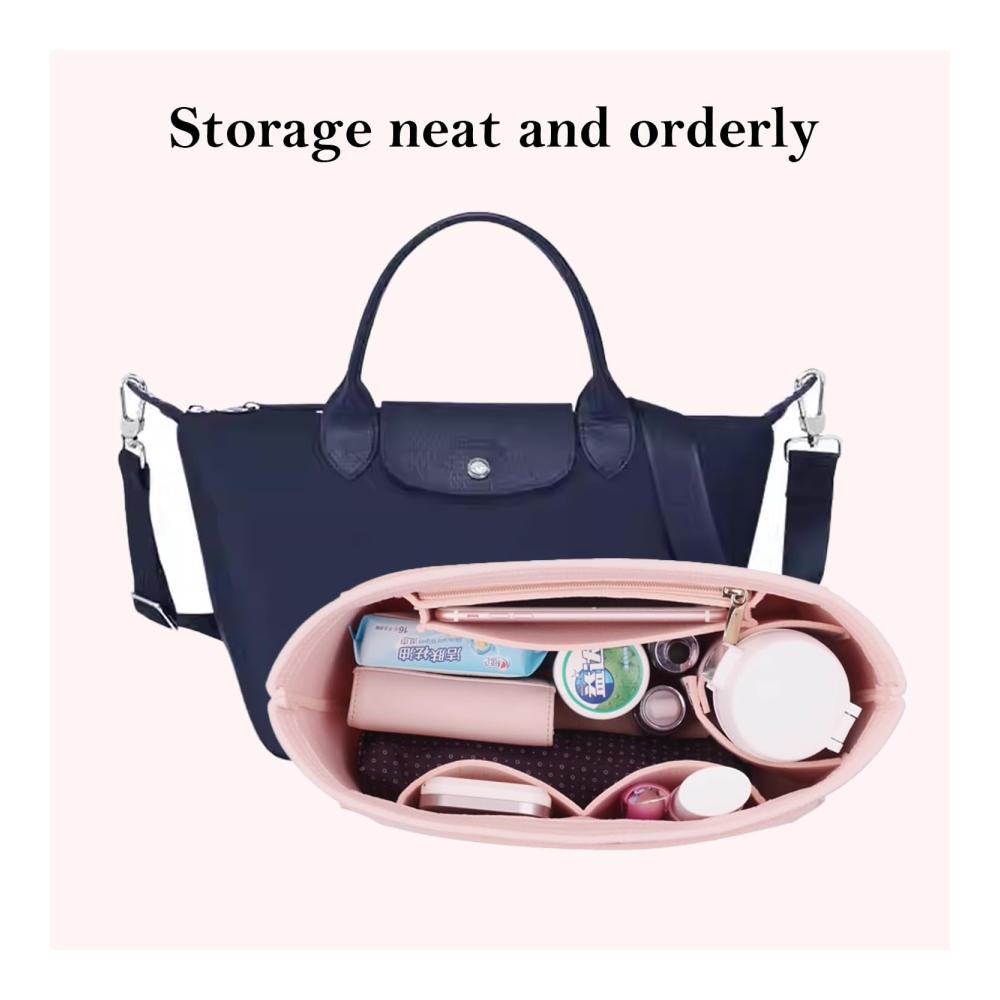Taschenorganizer für Longchamp Le Pliage Neo Umhängetasche - Geldbörsen-Einsatz-Organizer in Beige (M) von D.DUO