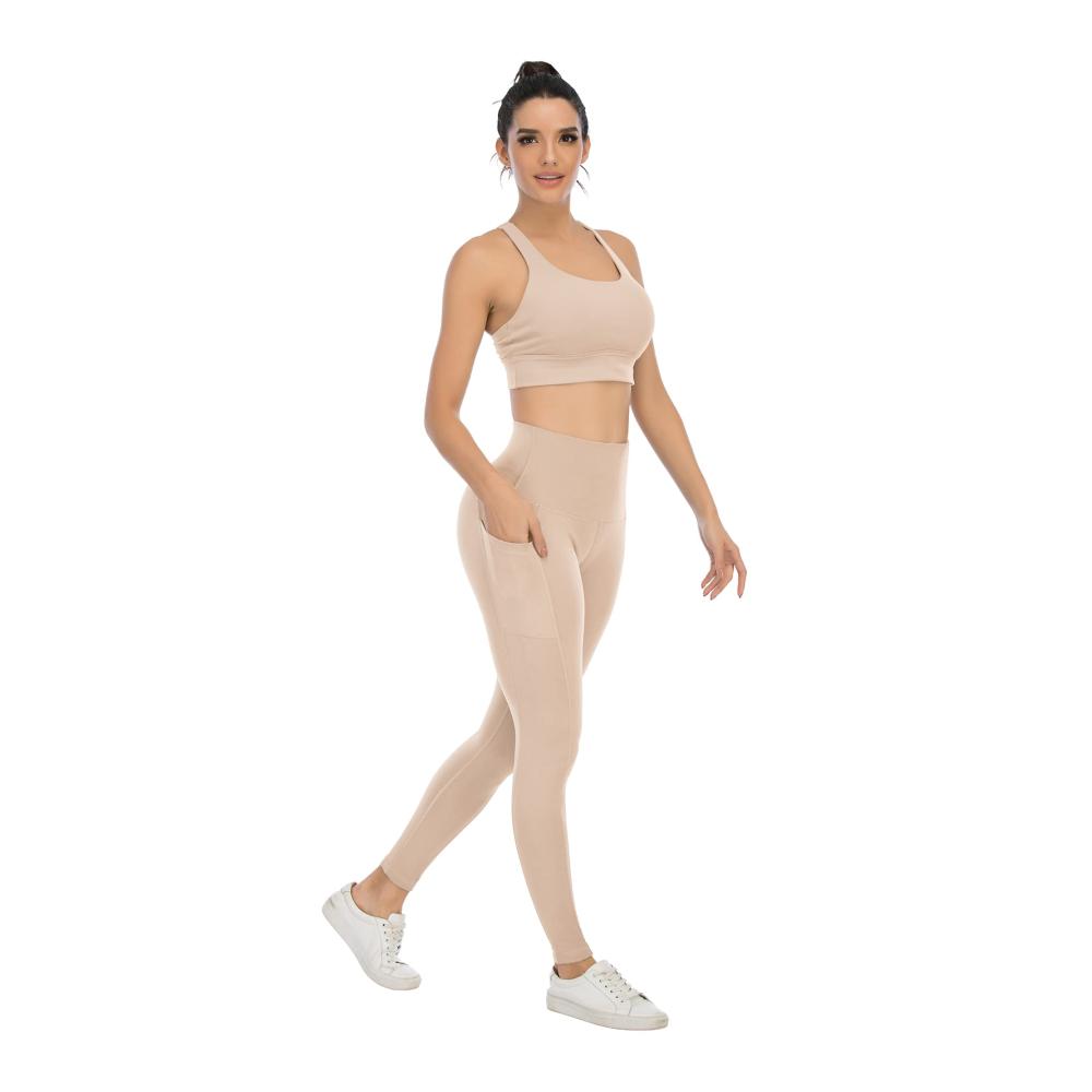 YOUNGCHARM Damen Leggings 4er-Pack mit Taschen hohe Taille Bauchkontrolle – Perfekt für Workout und Yoga