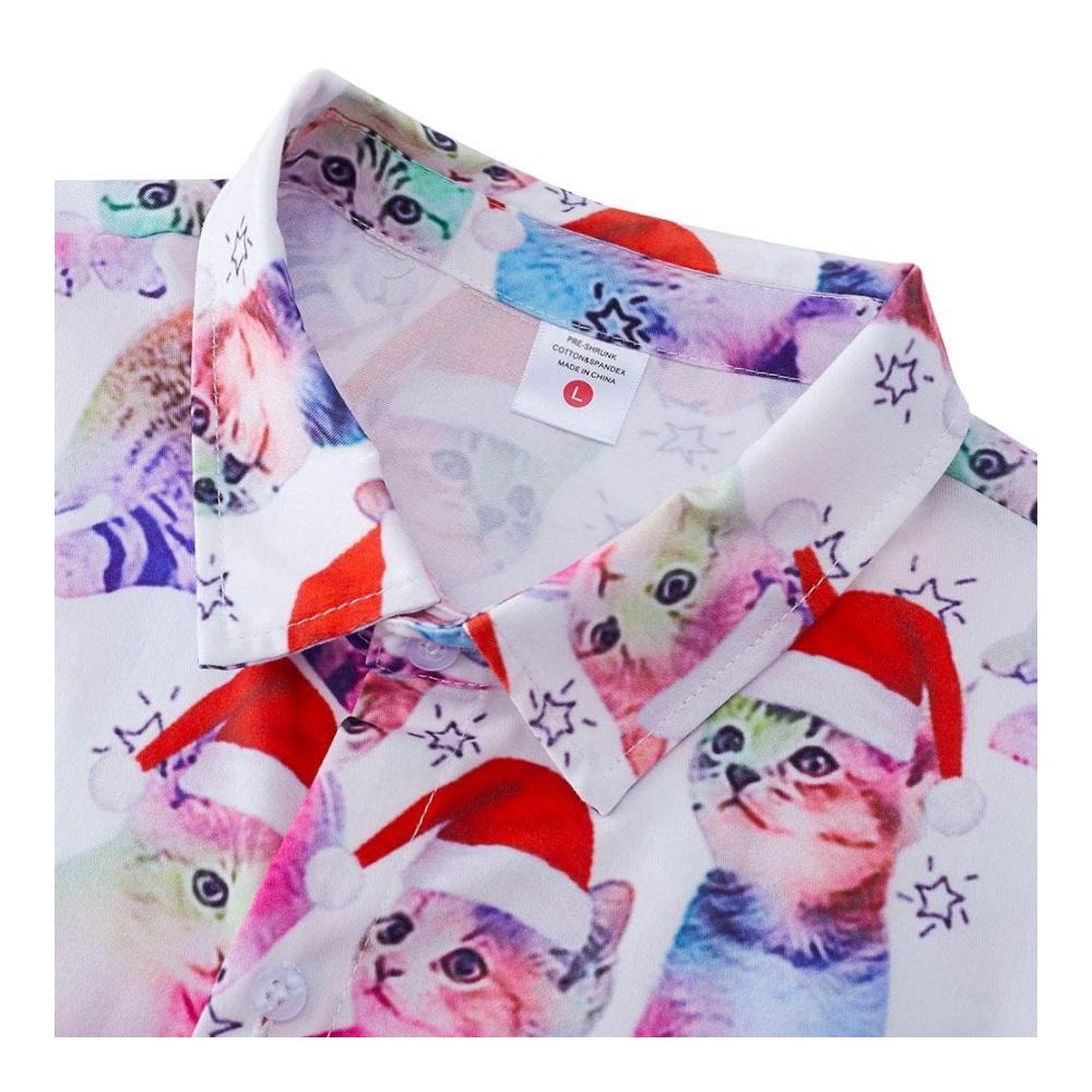 Herren Freizeithemd Button-Down Langarmshirts mit 3D-gedruckten Blumen- und Musterdesigns - Perfekt für Weihnachten und Halloween