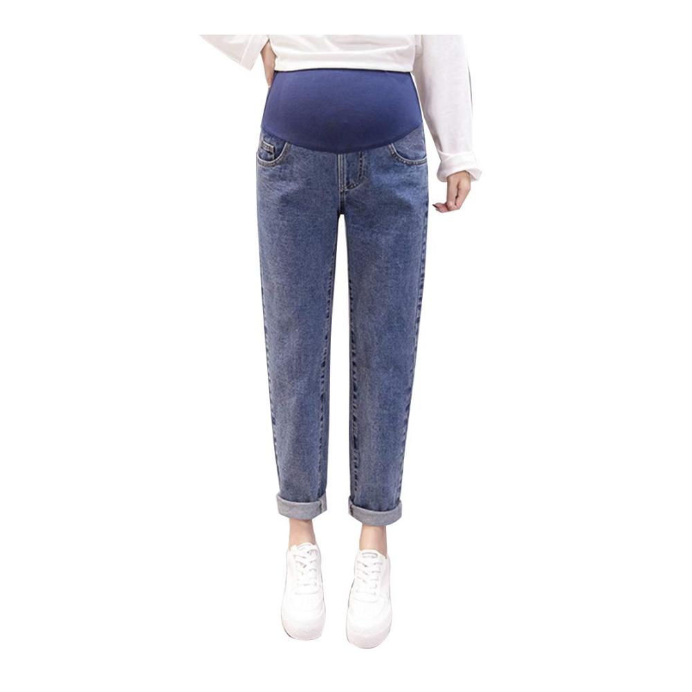 Umstands-Jeans Damen Bequeme Schwangerschaftshose mit Bauchband