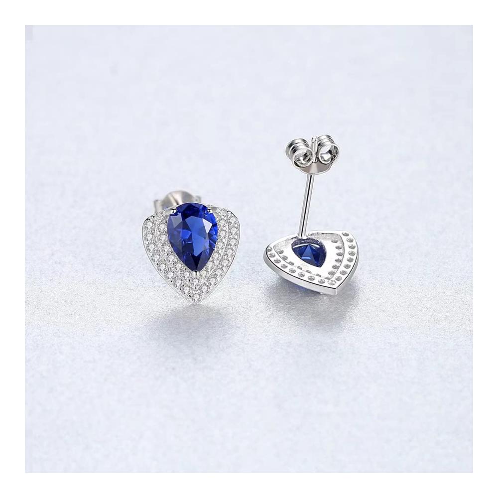 Sterling Silber Herz Ohrstecker für Damen mit Zirkonia-Pavé - Elegante Damenohrringe