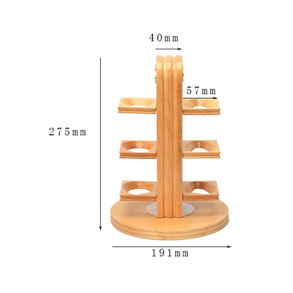 Holzpfeifenständer Tabakpfeifen-Etui & 360° Drehbarer Halter für 6 Pfeifen - Handgefertigtes Display Lagerregal