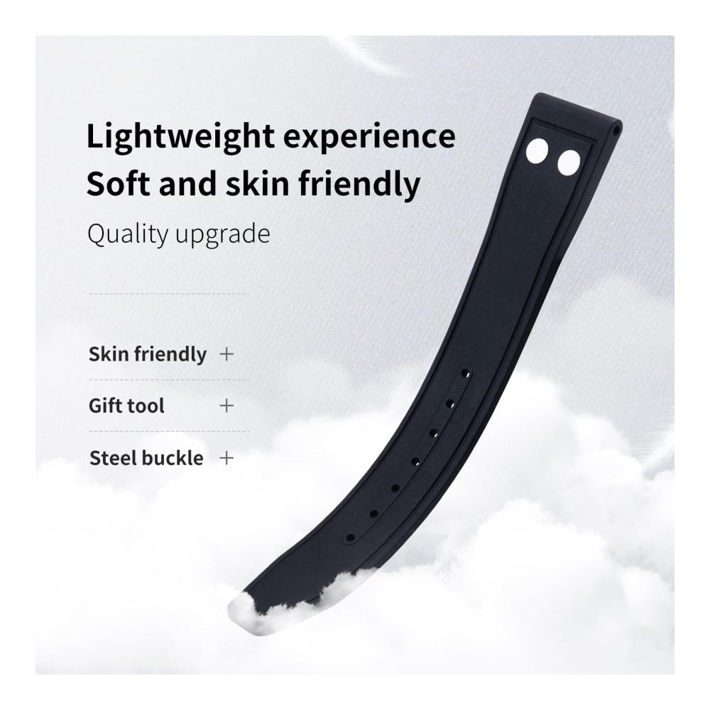 20mm Natur Fluorkautschuk Uhrenarmband mit Niet für IWC Strap - Perfektes Armband für Big Pilot Mark Portugieser TOP GUN - Weiches und strapazierfähiges Design