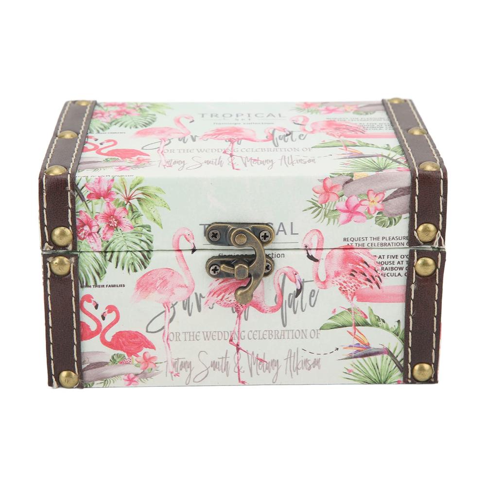 Britische Eleganz Flamingo-Schmuckschatulle für Ringe Ohrringe Halsketten und Armbänder