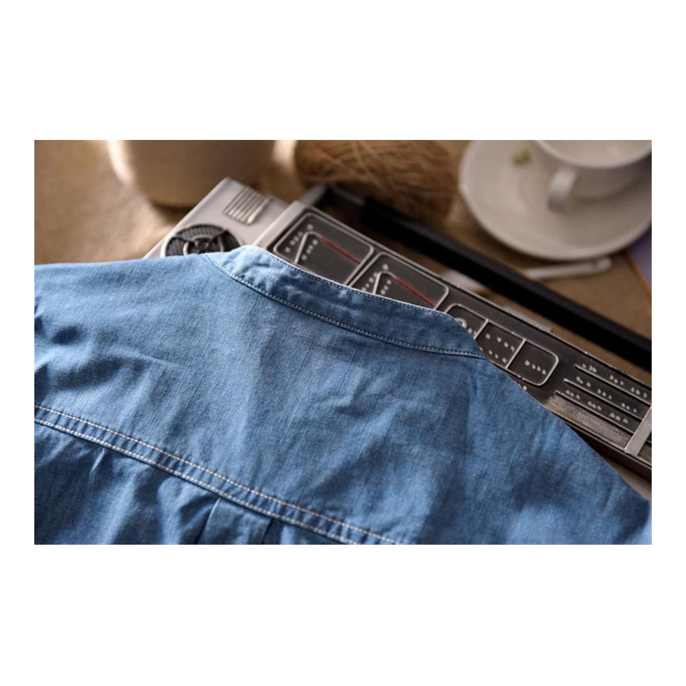 Herren Freizeithemd aus Baumwolle - Casual Jeanshemd kurzärmlig mit Button-Down-Kragen für den Sommer