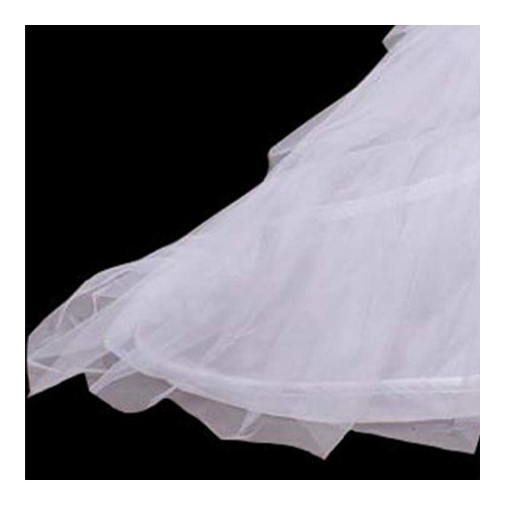 Hochzeit Petticoat - Damen Unterrock mit 2 Reifen 3-lagigem Tüll bodenlangem Fischschwanz und elastischer Taille