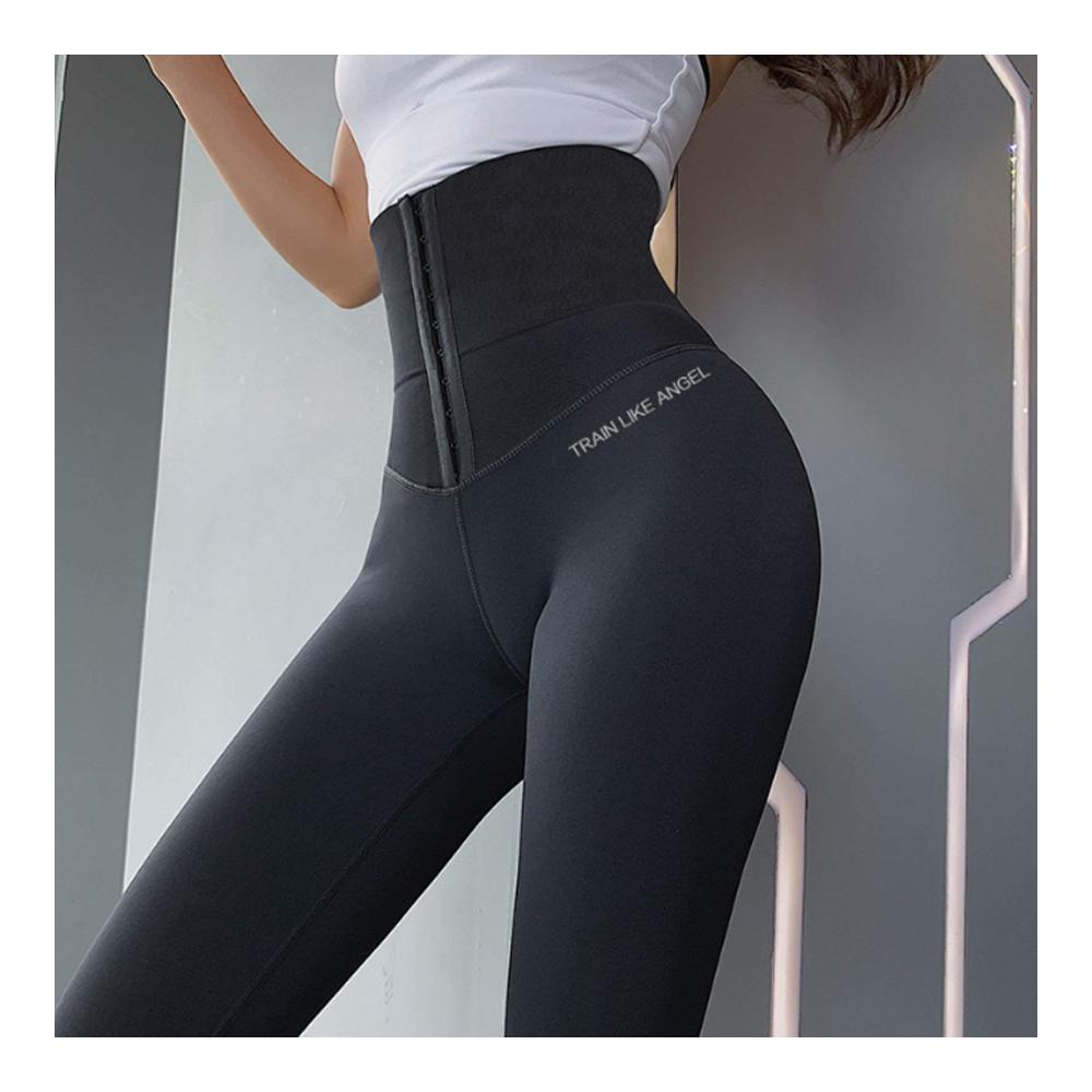 High Waist Sport Leggings für Frauen mit Push-Up-Effekt und Korsett-Slim-Design | Fitness Leggins für Damen in Schwarz-M - Perfekte Sportswear Tights für ein Highlight in Ihrem Workout
