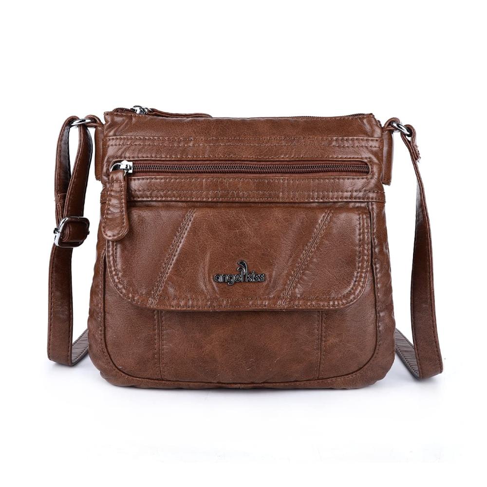 Damen Schultertasche Angelkiss Small Leder Umhängetasche mit verstellbarem Gurt - Stilvolle Hobo Bag für Frauen