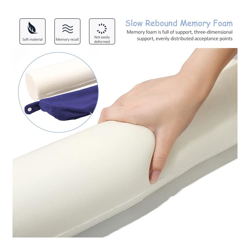Memory Foam Nackenkissen für unterwegs - Reisekissen U-Form Gefaltetes Nackenhörnchen mit Stützfunktion für Flugzeug Bus Bahn - Tyuodna Komfortkissen (Blau