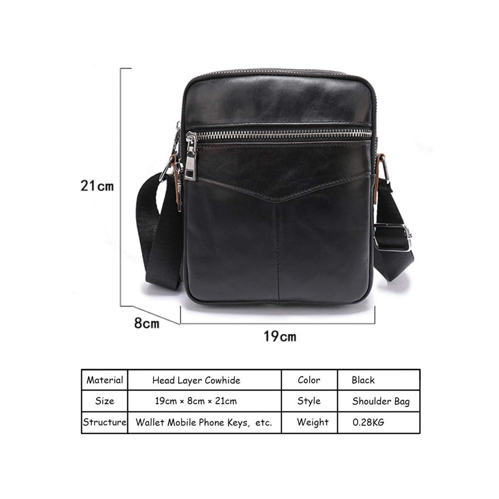 Mini Echtleder Herrentasche Stilvolle Messenger-Bag für Geldbörse Handy und Schlüssel