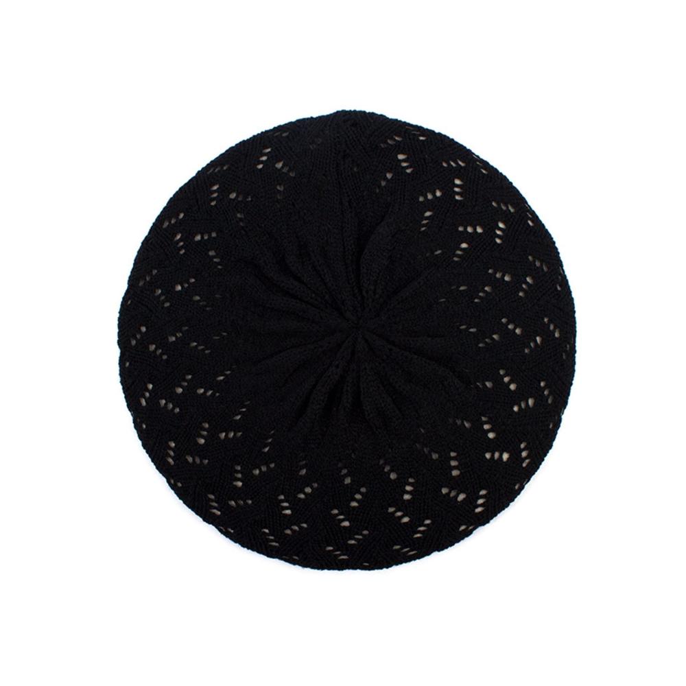 Damen Baskenmütze in Einfarbiger Strick-Optik für den Frühling - Französischer Künstlerstil lässige Acryl-Baskenmütze dünn und bequem - Perfekte Beanie für einen stilvollen Look