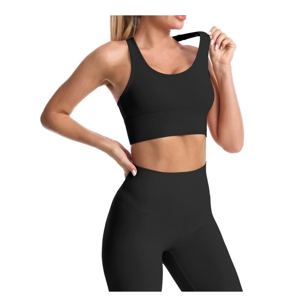 Sport-BH Damen Gepolsterter Yoga Bra mit Kreuz-Rücken für Fitness und Lauftraining