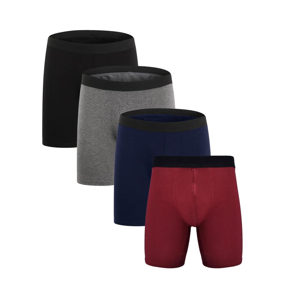 Herren Boxershorts im 3/4er Pack – Lange Beinlänge aus Baumwolle bequeme Unterwäsche für optimalen Tragekomfort