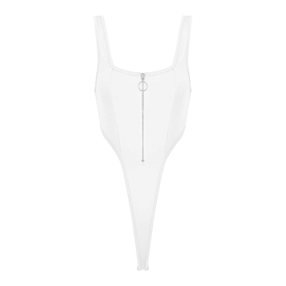 Damen Dessous Set Verführerische Baby Dolls Negligees & Bodysuit mit Neckholder Reißverschluss und High-Cut - Ärmellose Unterwäsche inklusive Tangas