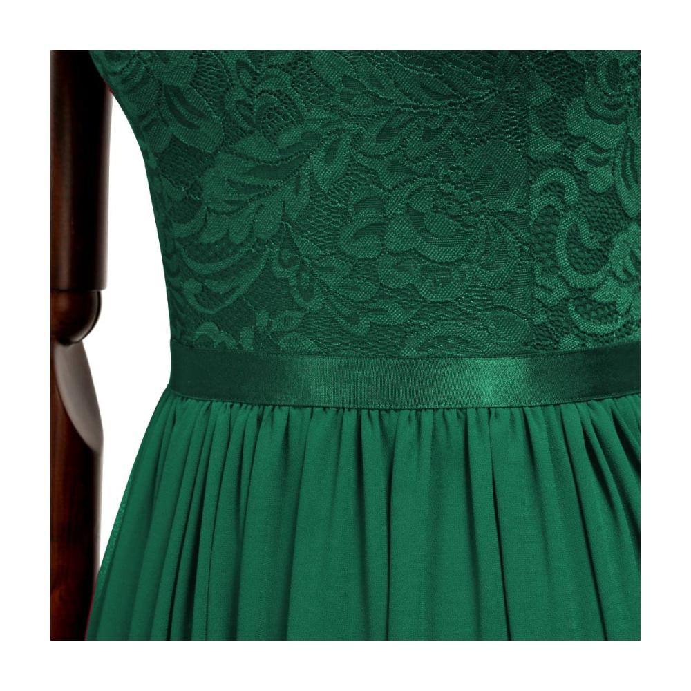 Elegantes Chiffon-Abendkleid für Brautjungfern - Bodenlanges Faltenkleid