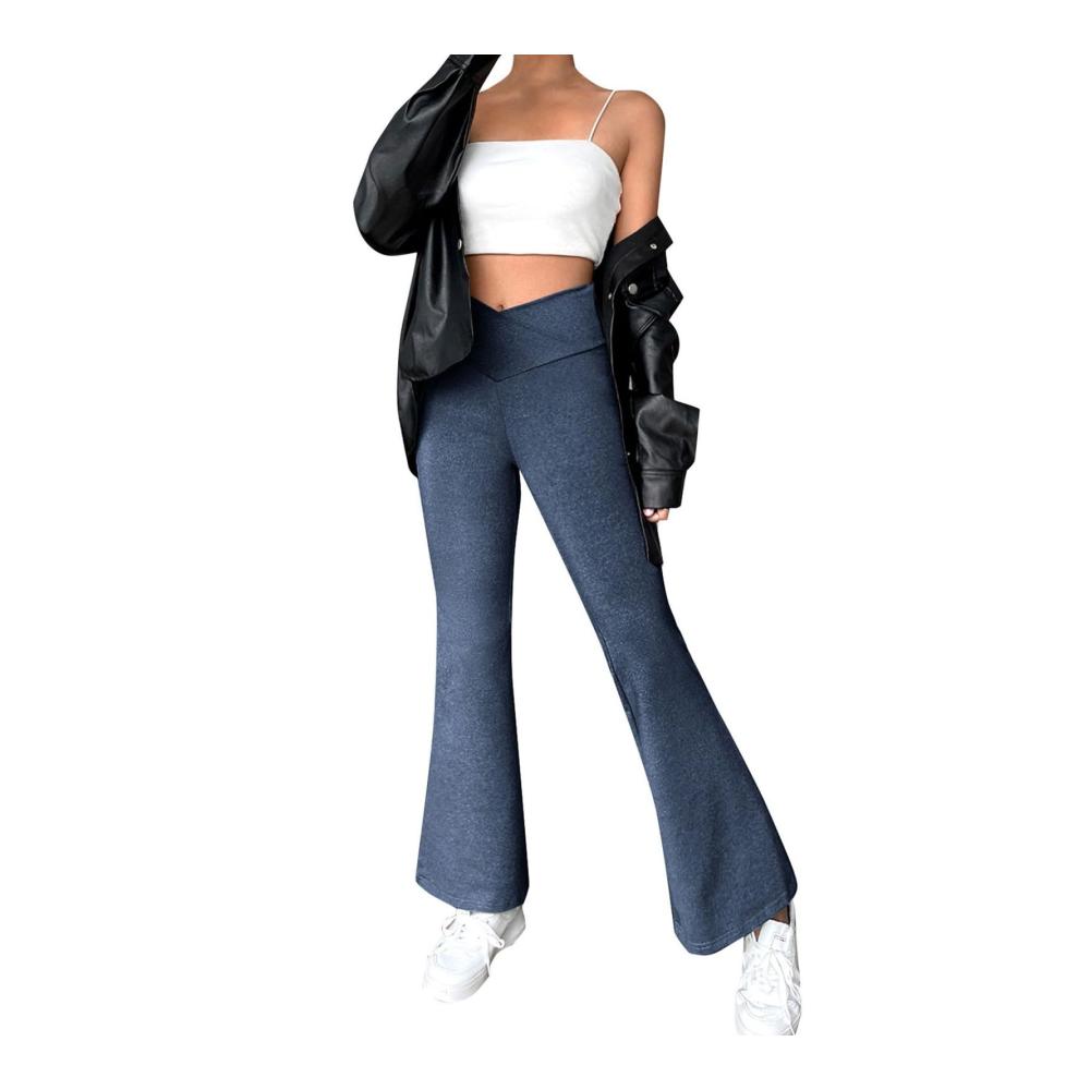 Bootcut Yogahose Damen - Hohe Taille Blickdicht Lang & Ruched für Fitness Yoga und Laufen