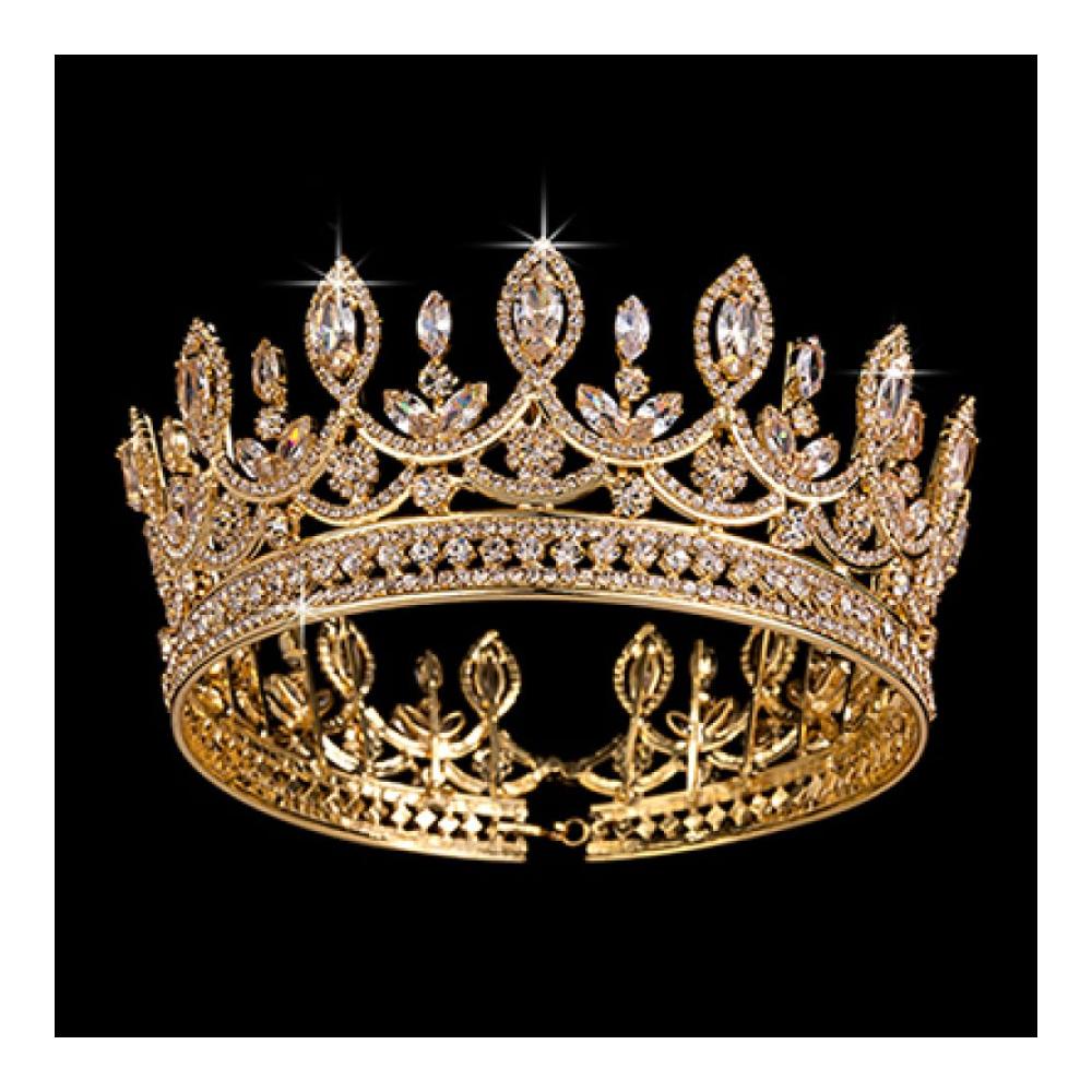 Retro Braut Diadem Elegante Kupferkrone mit Hellen Strasssteinen - Prinzessinnen-Haaraccessoire für die Hochzeit