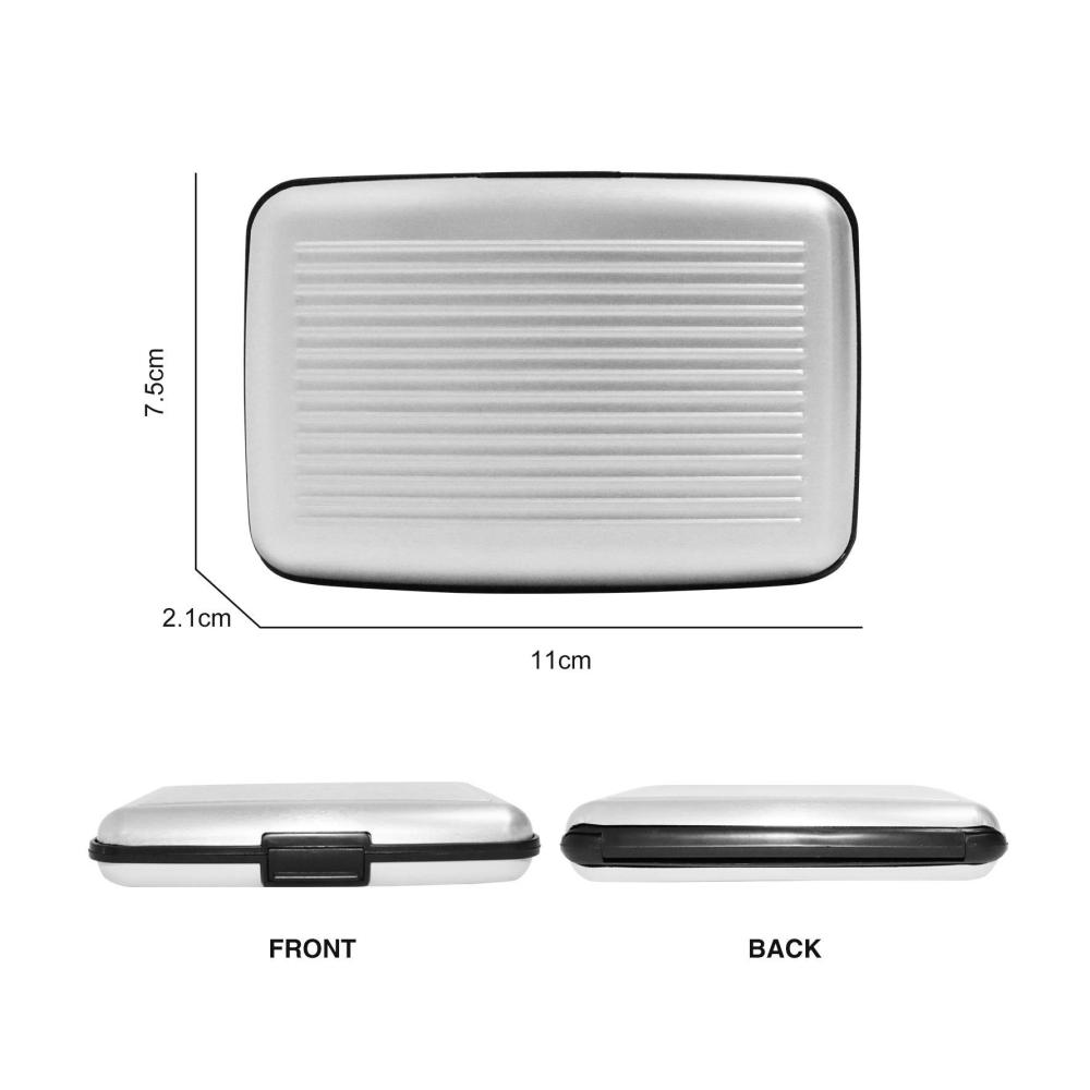 Kreditkartenhüllen 2er Set - Aluminium RFID/NFC Schutzbox für Männer und Frauen - Wasserdichtes Metall-Kartenetui für bis zu 12 Karten inklusive EC Karten - Visitenkartenetui mit fortschrittlichem RFID und NFC Blocker