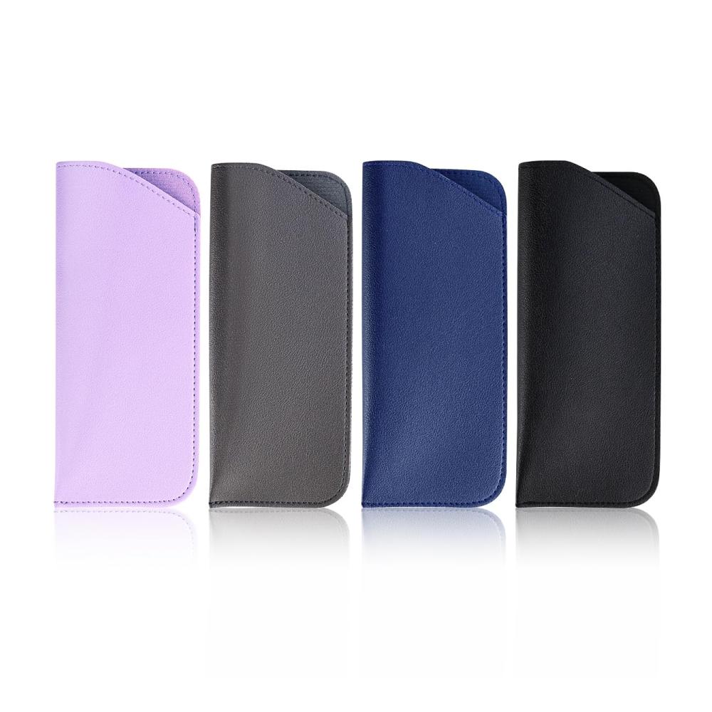 Brillenetui Set - 4 Stück weiches Leder tragbar 17.8 x 7.6 cm PU-Leder Schutzhüllen