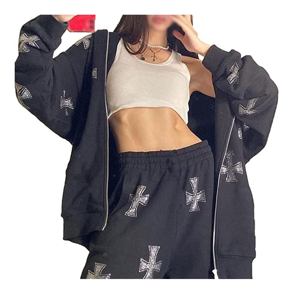 2-teiliges Damen Trainingsanzug Set - Loungewear für Training Joggen und Freizeit - Sweat Top und lässige Sweatshirt Hose - Activewear für Damen