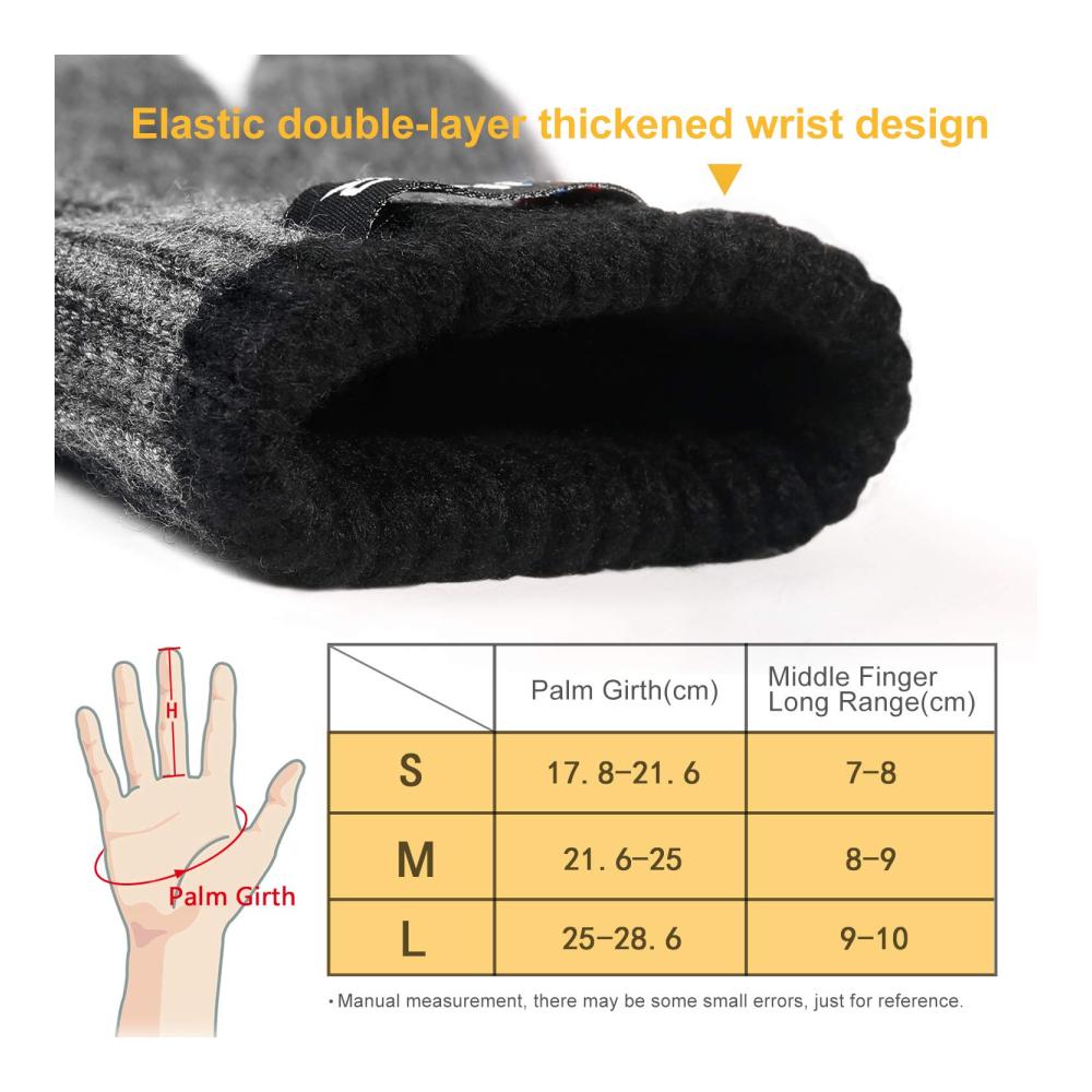 Winterhandschuhe 4UMOR - Touchscreen Sport Warm & Winddicht - Damen/Herren Skihandschuhe für Radfahren aus 15% Wolle 85% Acryl