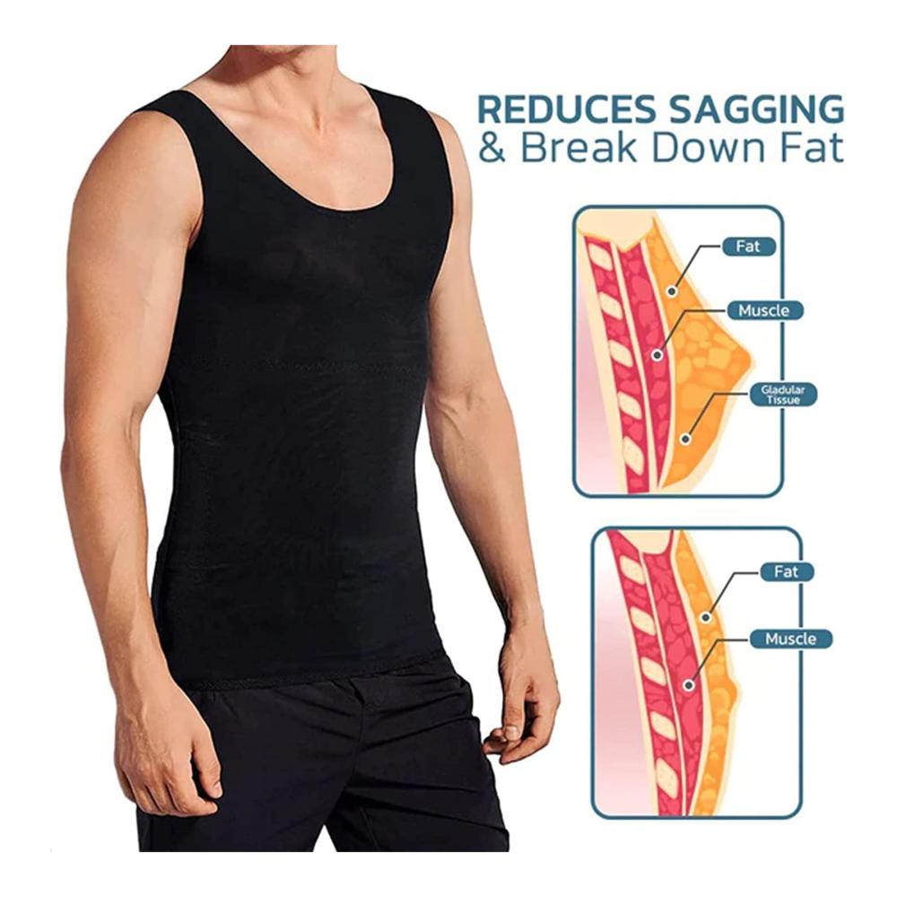 Mens Gynecomastia Compression Top Trainer - Ultimate Chest Compression Tank