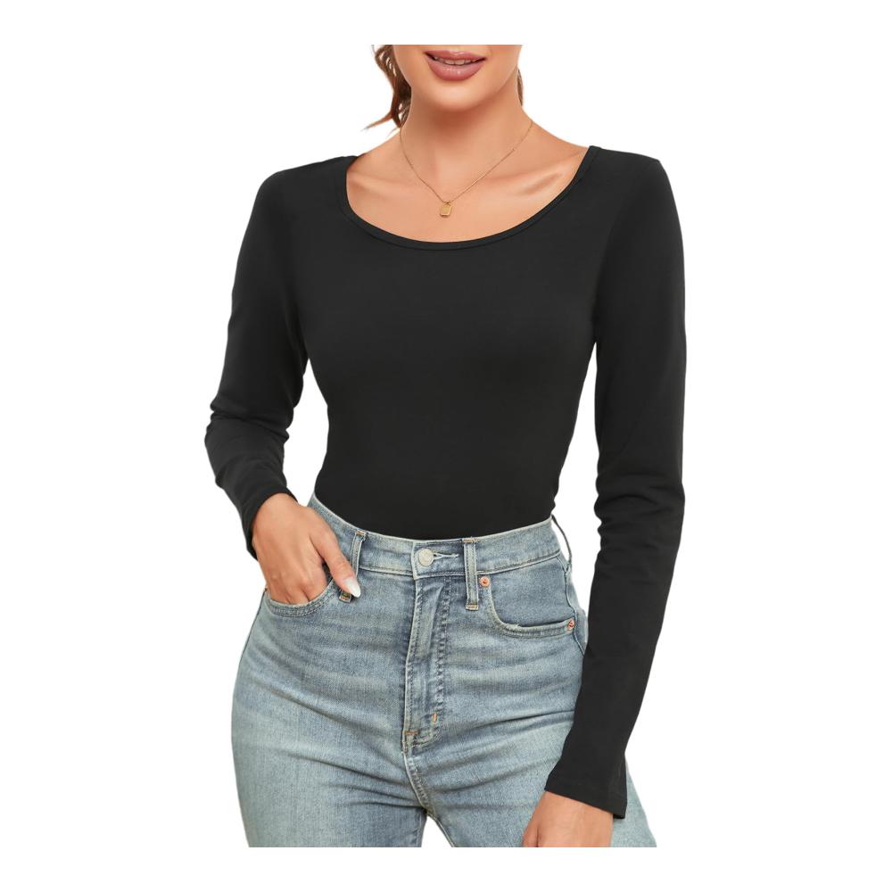 Langarmshirts Damen Modische Longsleeves & Blusen aus Baumwolle