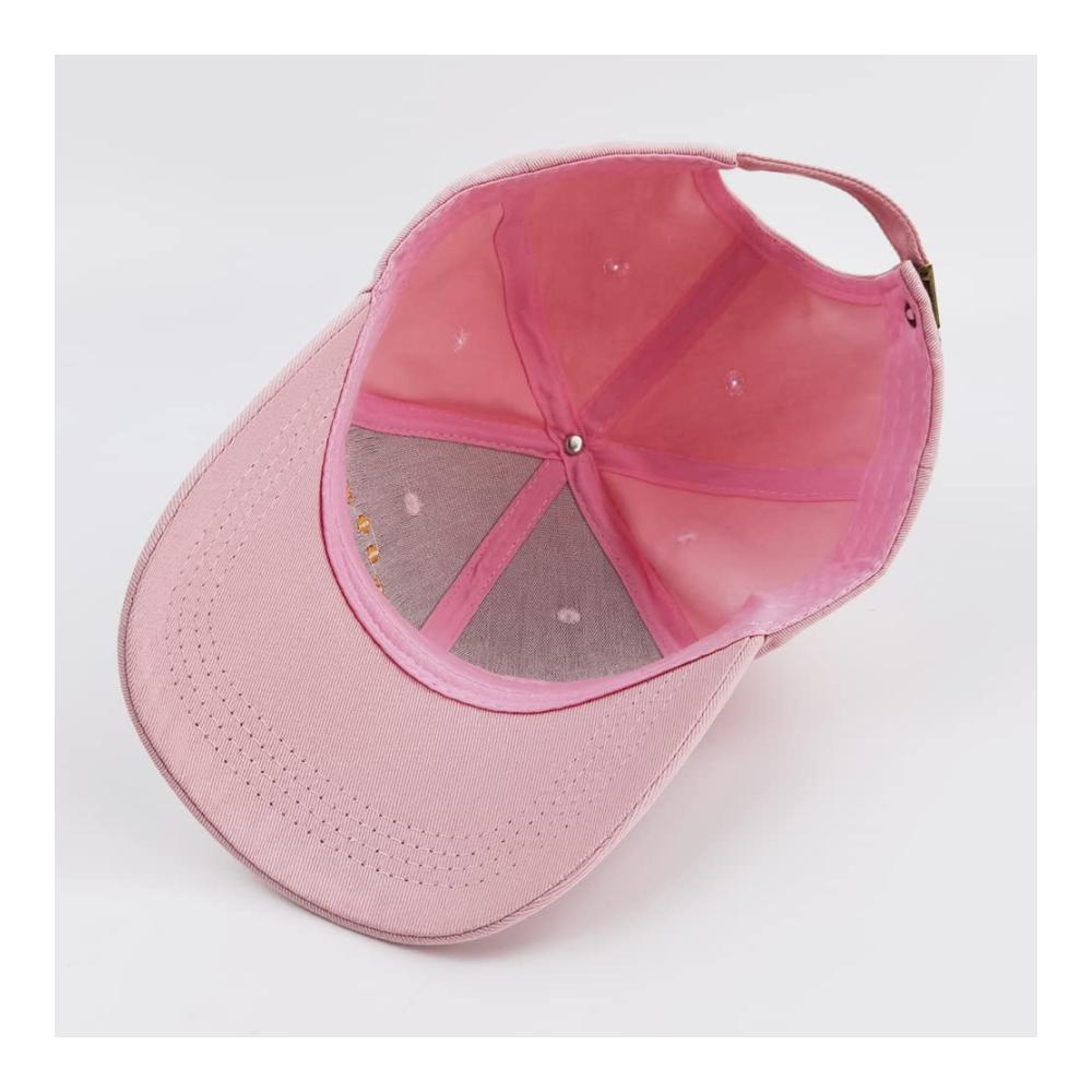 Baseball Cap in Pink | Verstellbare Baumwoll-Sportkappe mit Smiley-Motiv für Damen und Herren | Sonnenschutz beim Sport Reisen und draußen
