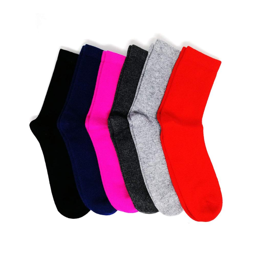 Cashmere Socken Damen Herren Unisex - Handgenähte Crew Mid-Calf Socken Dicke Bettsocken für Zehen und Ferse - Hochwertige Qualität