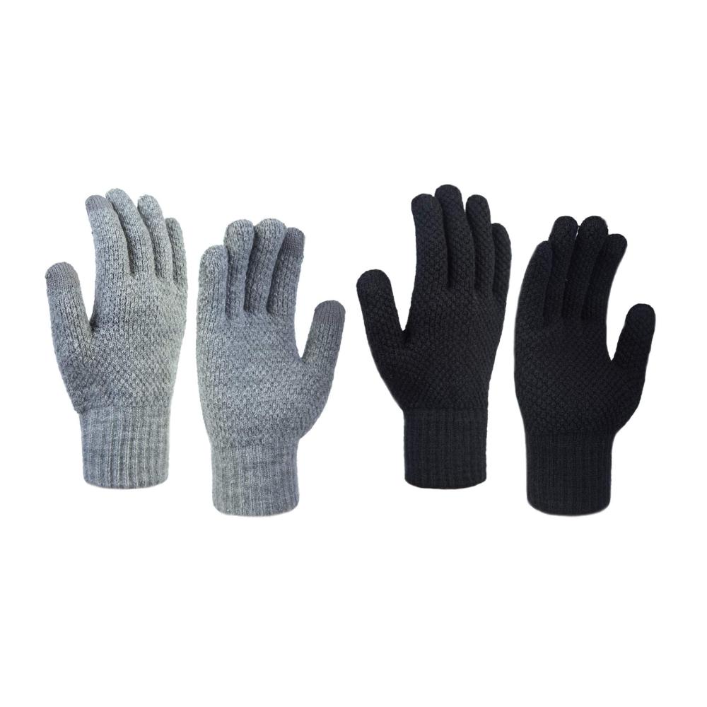 Chalier Fashion Damen Winter Touchscreen Handschuhe - 2 Paare Strick Sporthandschuhe für Skifahren Radfahren und SMS – Warme Handschuhe mit elastischen Manschetten – Touchscreen Fäustlinge MEHRWEG