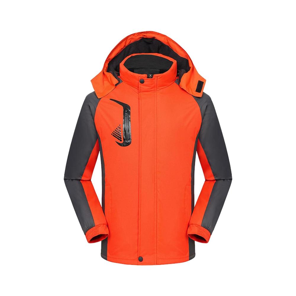 Unisex Winterjacke - Braune Fleecejacke für Herren & Damen | Skijacke mit Kapuze Wind- und Regenmantel | Warme Schneemantel für Herren im Frühling