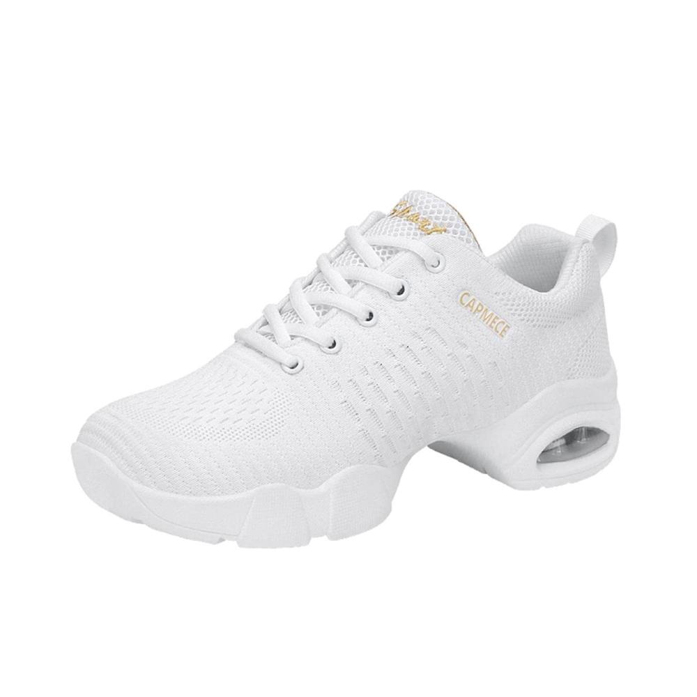 Damen Tanzschuhe mit Mesh Lace-Up Design Luftkissen ideal für Tanztraining und Jazzdance - Websneaker für Damen