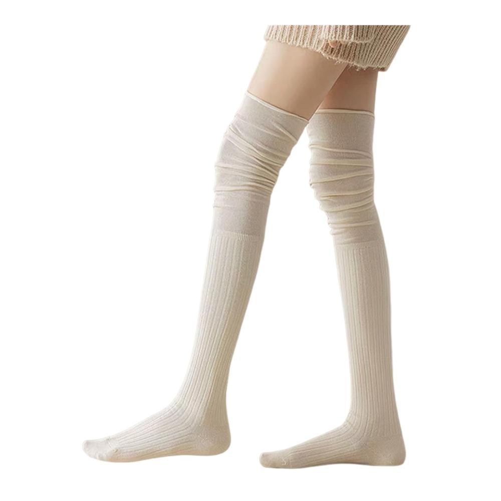 Überknie Baumwollstrümpfe für Damen und Mädchen - Lange gestrickte Kniestrümpfe Oberschenkelhohe Socken in verschiedenen Farben