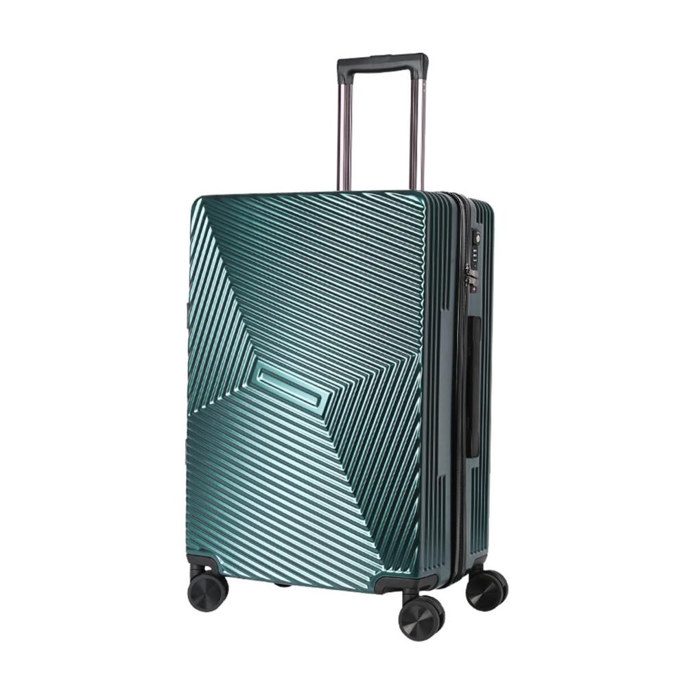 Handgepäck Koffer mit Spinner-Rädern Aluminiumrahmen TSA-Schloss - 26 Zoll Grünes Reise-Rollgepäck